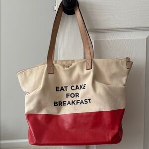 Kate spade Eat Cake for Breakfast Orange canvas tote bag